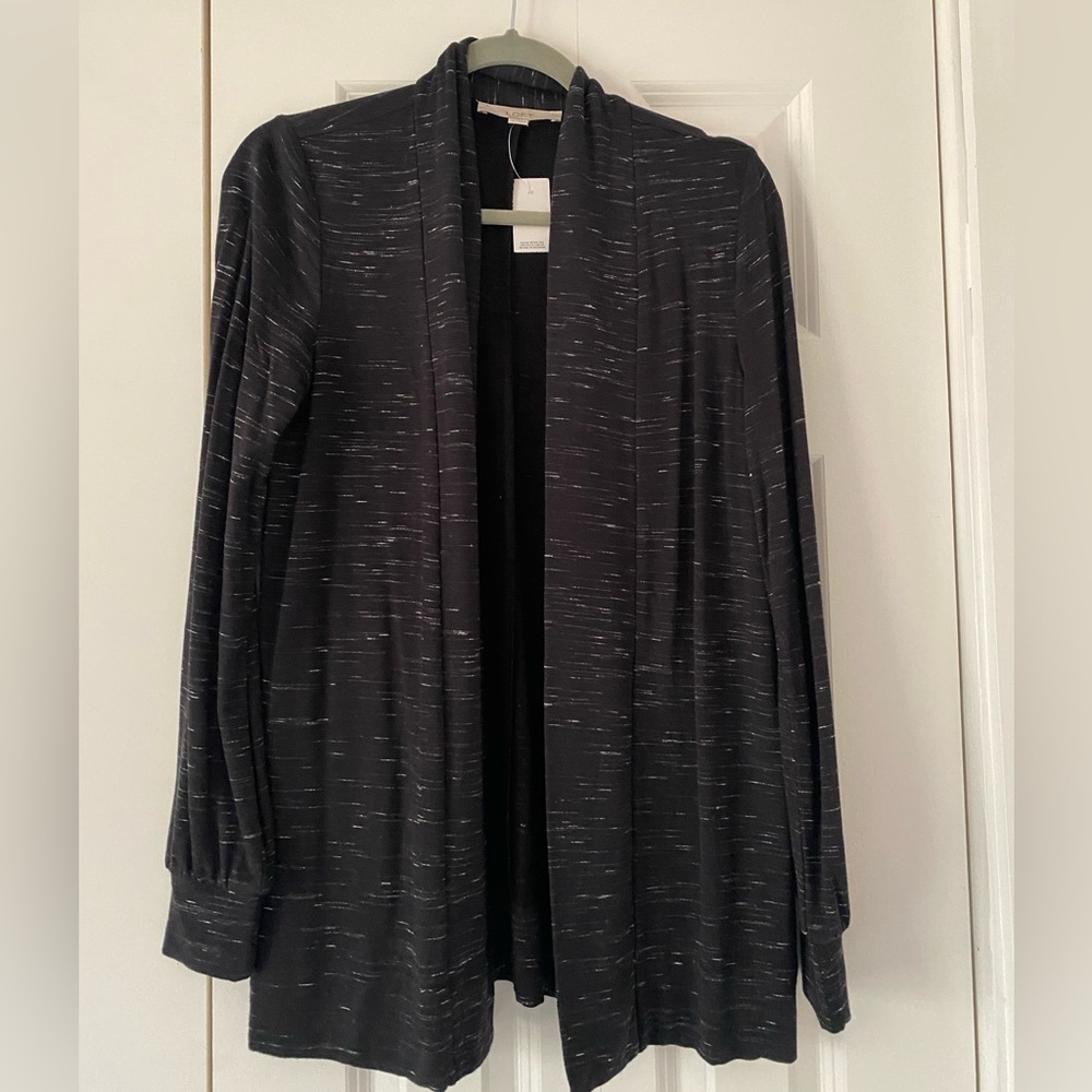 LOFT Black Speckled Cardigan